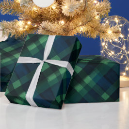 Papel De Regalo Patrón de Cuadro Escocés Verde Marino Bosque Profu