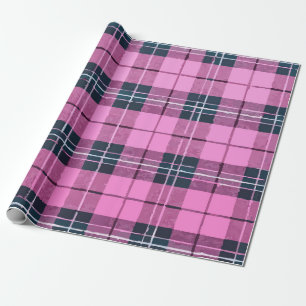 Papel De Regalo Patrón de Cuadro Rosa Claro - Estética Suave y Fem