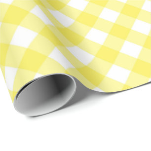 Papel De Regalo Patrón de cuadros amarillo soleado