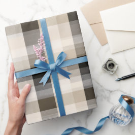 Papel De Regalo Patrón de cuadros de arena a cuadros finos beige n