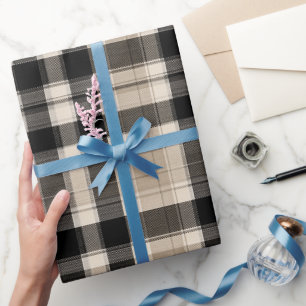 Papel De Regalo Patrón de cuadros de arena a cuadros finos beige n
