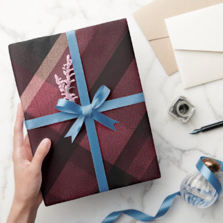 Papel De Regalo Patrón de Cuadros de Émber de Cuadros Negros de Bo