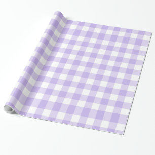 Papel De Regalo Patrón de cuadros de lavanda y blanco Chic campest
