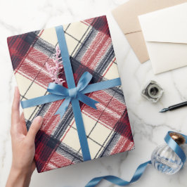 Papel De Regalo Patrón de cuadros escoceses clásico rojo de la mar
