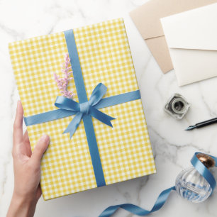 Papel De Regalo Patrón de cuadros escoceses de gingham amarillo pa
