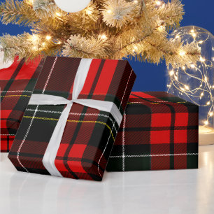 Papel De Regalo Patrón de Cuadros Escoceses Moderno Wallace Rojo