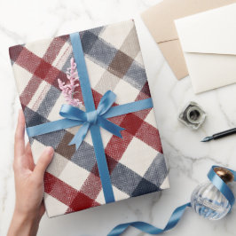 Papel De Regalo Patrón de Cuadros Escoceses Tartán Clásico Rojo y