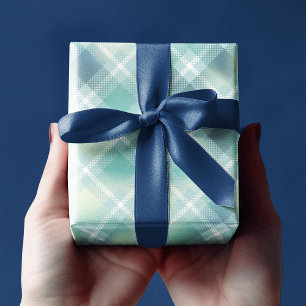 Papel De Regalo Patrón de cuadros escoceses verde aqua personaliza