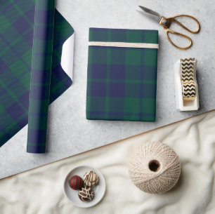 Papel De Regalo Patrón de Cuadros Escoceses Verde Oscuro Clásico