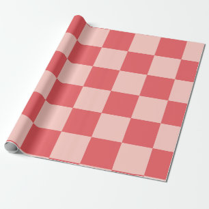 Papel De Regalo Patrón de cuadros gingham rosa rojo