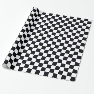 Papel De Regalo Patrón de cuadros grandes en blanco y negro