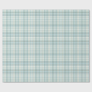 Papel De Regalo Patrón de Cuadros Micro-Check Azul Verde Silenciad