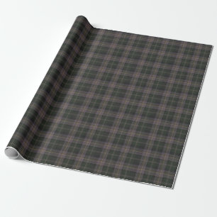 Papel De Regalo Patrón de cuadros oscuros verde bosque carbón
