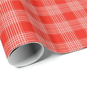 Papel De Regalo Patrón de Cuadros Rojo Brillante