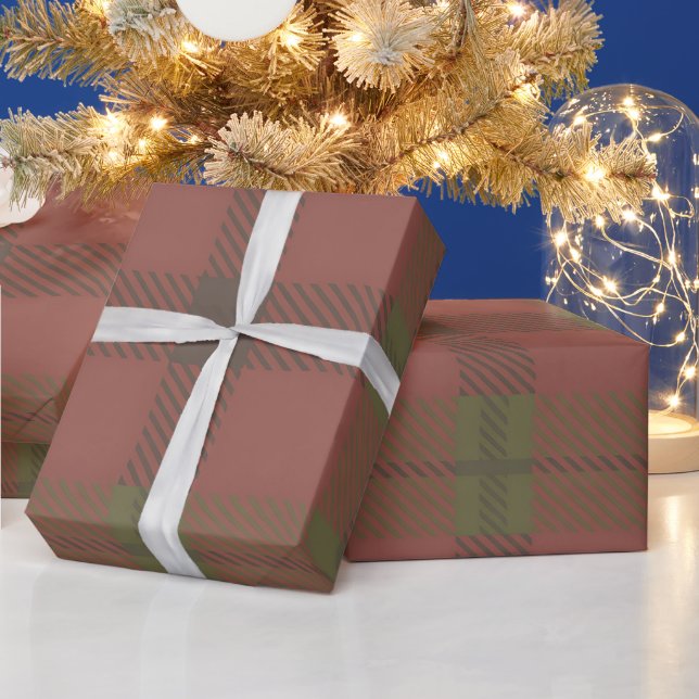 Papel De Regalo Patrón de Cuadros Rojo Verde (Vacaciones)
