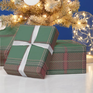 Papel De Regalo Patrón de Cuadros Rojo Verde