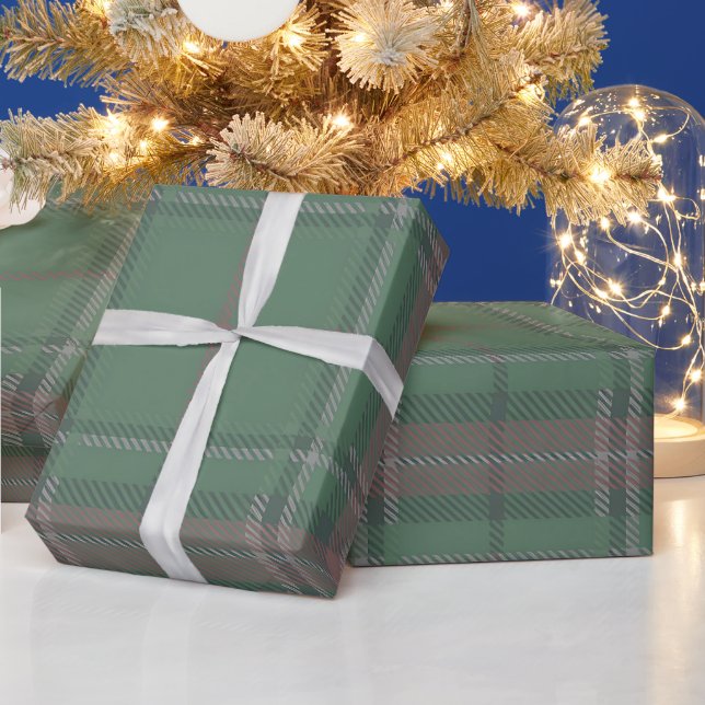 Papel De Regalo Patrón de Cuadros Rojo Verde (Vacaciones)