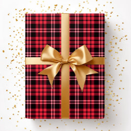 Papel De Regalo Patrón de cuadros rojos modernos