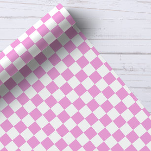 Papel De Regalo Patrón de cuadros rosa y blanco