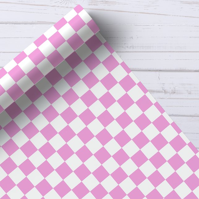 Papel De Regalo Patrón de cuadros rosa y blanco (Subido por el creador)