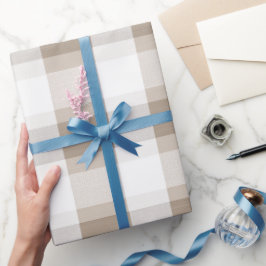Papel De Regalo Patrón de cuadros suave beige de granja búfalo bla