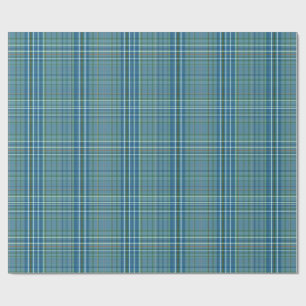 Papel De Regalo Patrón de Cuadros Tejidos Azul Frío