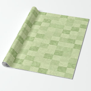 Papel De Regalo Patrón de cuadros texturizado verde sobre verde –