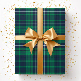 Papel De Regalo Patrón de cuadros verde moderno