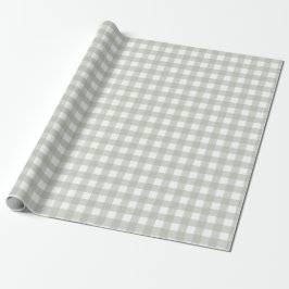 Papel De Regalo Patrón de cuadros verde salvia
