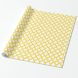 Papel De Regalo Patrón de cuatrefol amarillo