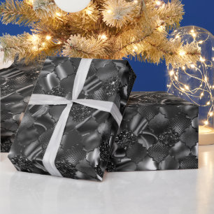 Papel De Regalo Patrón de cuatrefol marroquí negro
