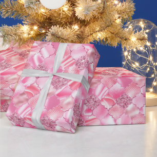 Papel De Regalo Patrón de cuatro hojas marroquí rosa