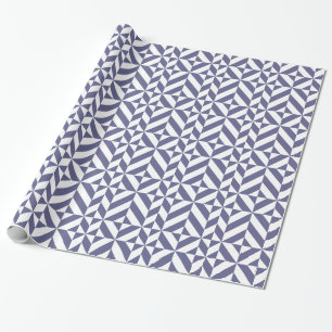 Papel De Regalo Patrón de cubo de deco geométrico azul de medianoc