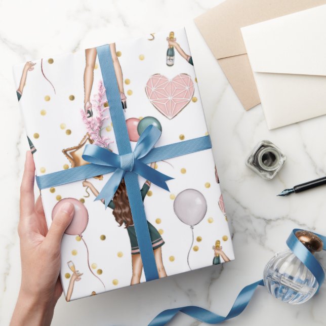 Papel De Regalo Patrón de Cumpleaños  (Regalar)