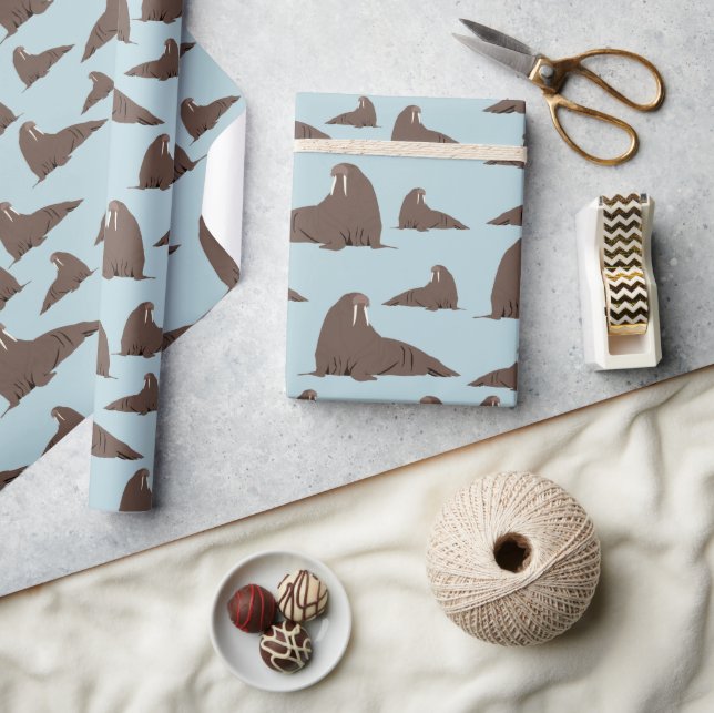 Papel De Regalo Patrón de Cute Walrus (Artesanía)
