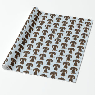 Papel De Regalo Patrón de Dachshund de chocolate blanco Wiener D