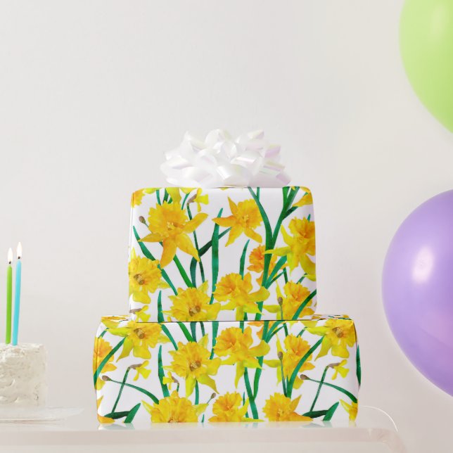 Papel De Regalo Patrón de Daffodil Amarillo (Regalos de fiesta)