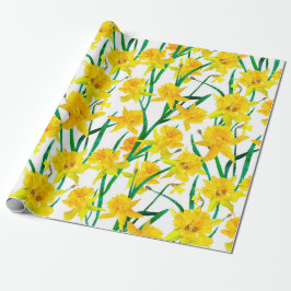 Papel De Regalo Patrón de Daffodil Amarillo