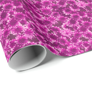 Papel De Regalo Patrón de Dahlia gráfico moderno, púrpura anquilos