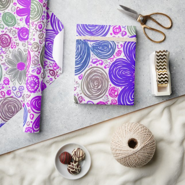 Papel De Regalo Patrón de Daisy Doodle (Artesanía)