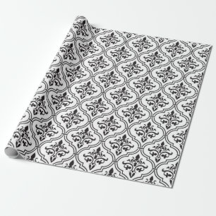 Papel De Regalo Patrón de damasco de época diseño sin fisuras. 