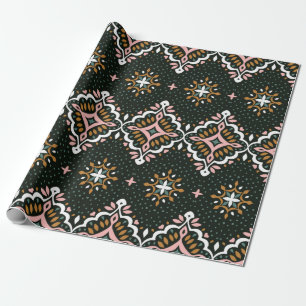Papel De Regalo Patrón de damasco de época oriental. Cerámica d