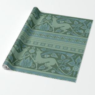 Papel De Regalo Patrón de Deco Nouveau de perro naturaleza animal