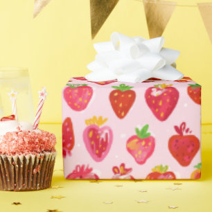 Papel De Regalo Patrón de Delicia de Fresa