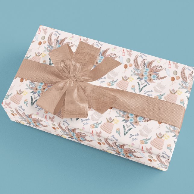 Papel De Regalo Patrón de Despedida de Soltera Boho (Subido por el creador)
