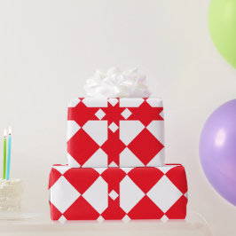 Papel De Regalo Patrón de diamante de tablero de cheques grande ro