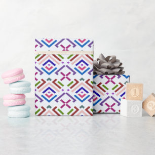 Papel De Regalo Patrón de diamante geométrico étnico pastel modern