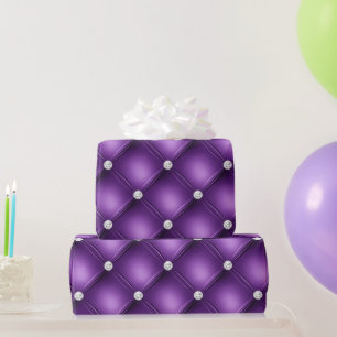 Papel De Regalo Patrón De Diamante Púrpura De Lujo