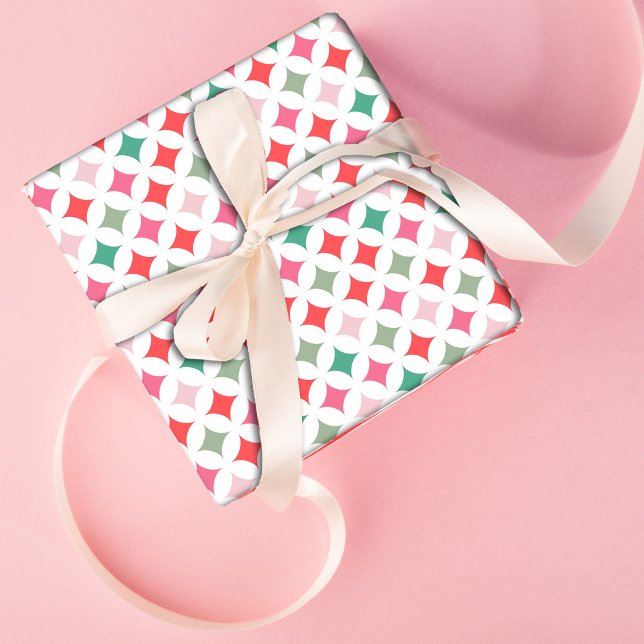 Papel De Regalo Patrón de diamante verde rosa Retro Pastel festivo (<a href="https://www.freepik.com/free-photo/beautifully-decorated-gitbox_1431179.htm#query=gifts&pos)