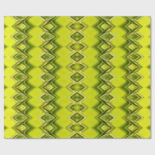 Papel De Regalo patrón de diamante verde y amarillo limón